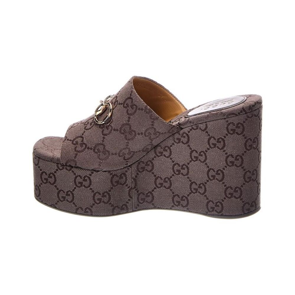 Gucci Horsebit Leather Wedge Sandal - Picture 2 of 5